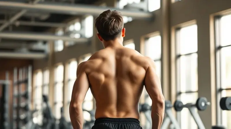 Atleta com físico saudável e forte em uma academia, demonstrando os benefícios do whey protein para a recuperação muscular.