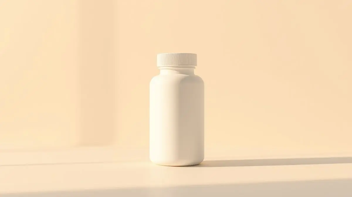 Frasco da melhor vitamina D em destaque, com iluminação de estúdio profissional, simbolizando a escolha certa de suplemento para sua saúde em 2025.