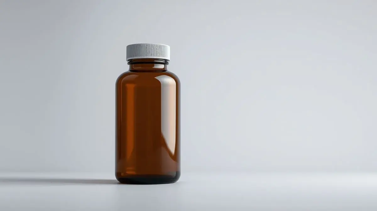 Frasco de um suplemento de enzimas digestivas de alta qualidade em um fundo limpo, representando as melhores opções de enzimas digestivas do mercado.