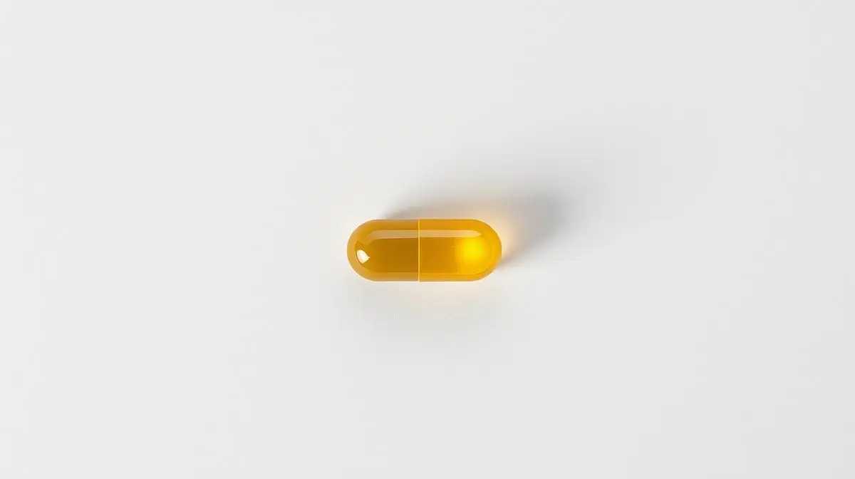 Cápsula de suplemento de CLA em destaque em fundo limpo, representando os melhores suplementos de CLA para emagrecimento e saúde.