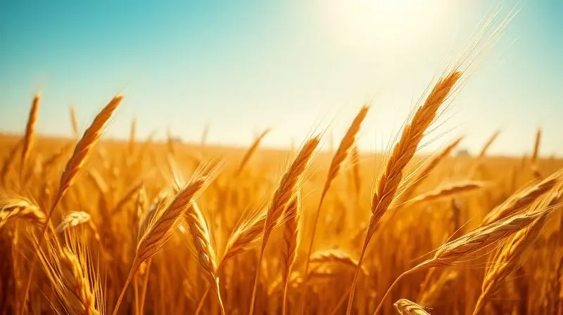 Campo de aveia dourado sob o céu azul, ilustrando a origem natural e os benefícios da aveia para a saúde.