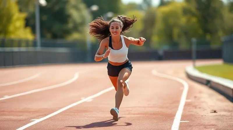 Atleta correndo em uma pista, demonstrando a energia e a finalidade da maltodextrina para o desempenho físico.