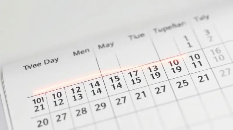 Página de calendário com marcações que simbolizam o tempo necessário para que os suplementos para articulações comecem a fazer efeito no corpo.